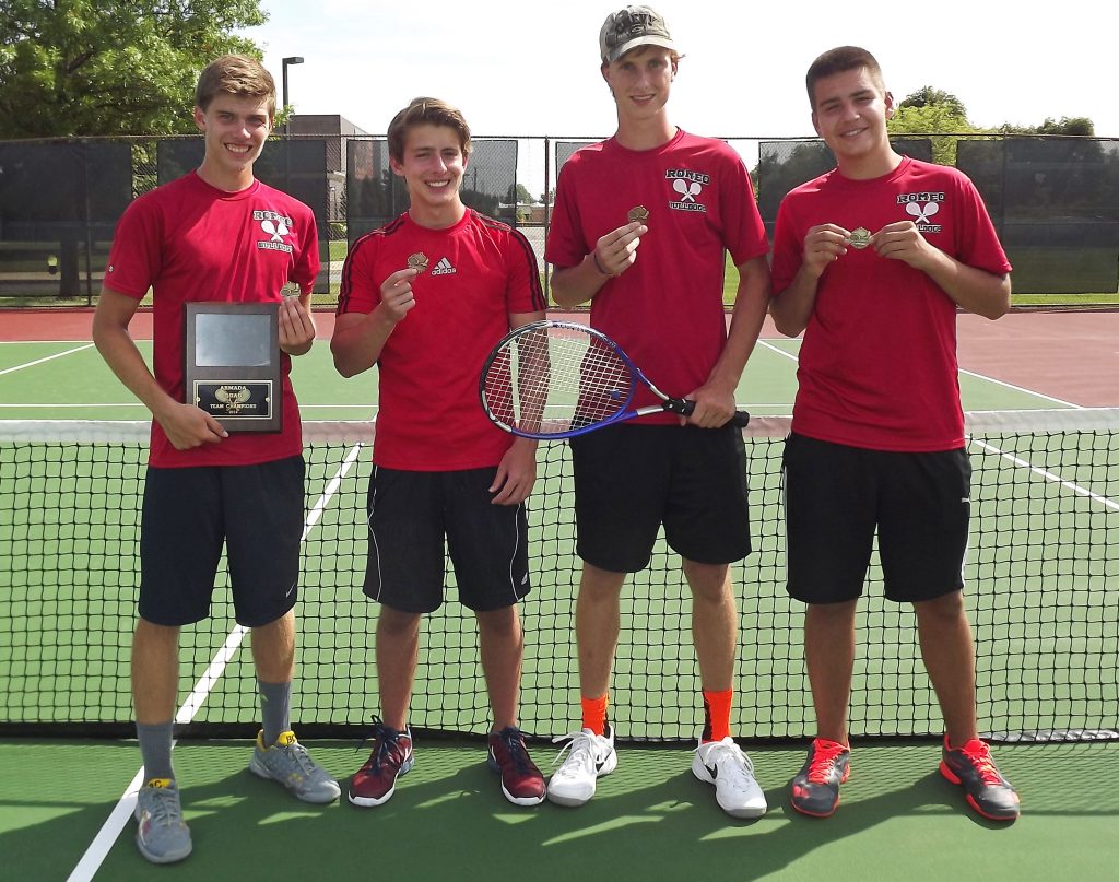 Romeo Boys Tennis Team wins big at Armada Quad Tournament – The Record